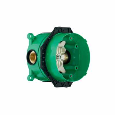 Hansgrohe Ibox Universal Corpo Incasso per Miscelatore, vista frontale della maniglia e della bocca di erogazione