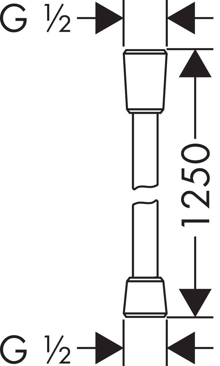 Flessibile doccia 125 cm Cromo Hansgrohe Isiflex, dettaglio ravvicinato della finitura e del marchio