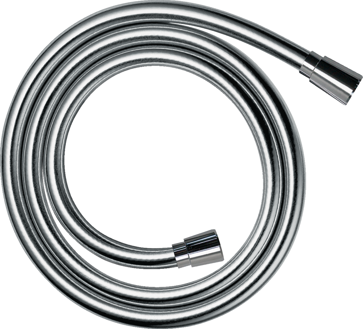 Flessibile doccia 125 cm Cromo Hansgrohe Isiflex, vista frontale della maniglia e della bocca di erogazione