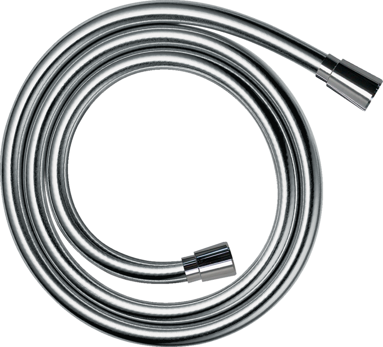 Flessibile doccia 125 cm Cromo Hansgrohe Isiflex, vista frontale della maniglia e della bocca di erogazione