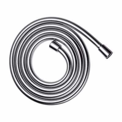 Flessibile Doccia 160 Cm Cromo Hansgrohe Isiflex in cromato, vista frontale della maniglia e della bocca di erogazione