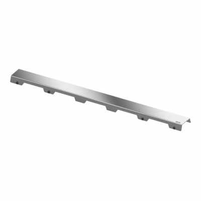 Tecedrainline Griglia Steel Ii L 700 Inox Lucido in acciaio inox visto dall'alto con superficie e piletta di scarico...