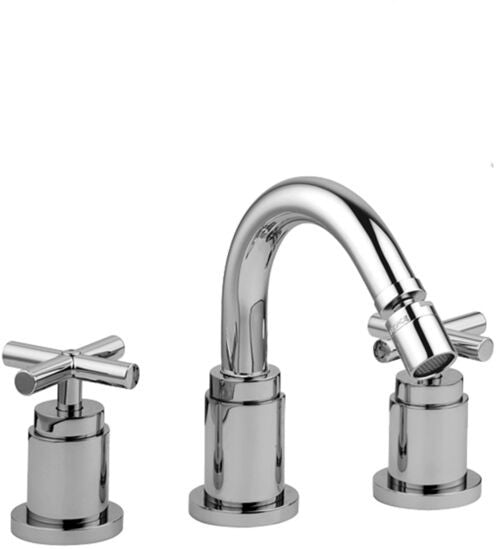 Paffoni Quattro Qtv118 Gruppo Bidet 3 Fori Con Scarico, dettaglio ravvicinato della finitura e del marchio