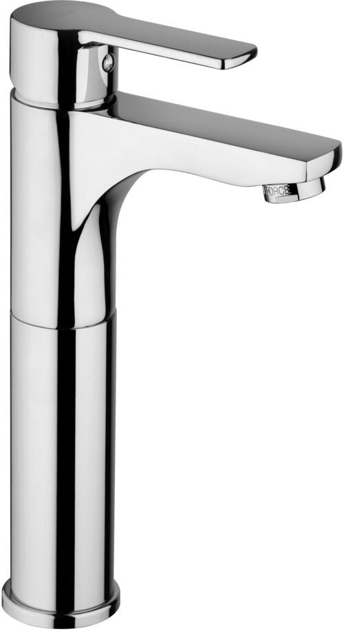 Paffoni Red Miscelatore lavabo alto con prolunga 125 mm Cromato, vista frontale su sfondo bianco