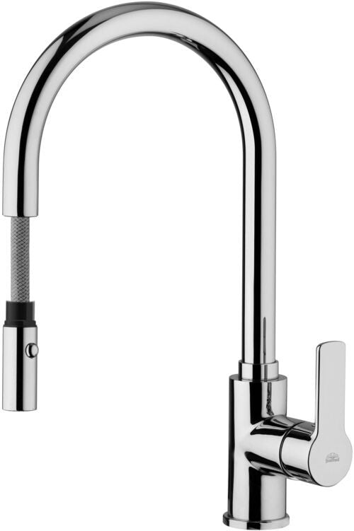 Paffoni Red Miscelatore Lavello con Doccetta Cromo Red285, dettaglio della doccetta estraibile