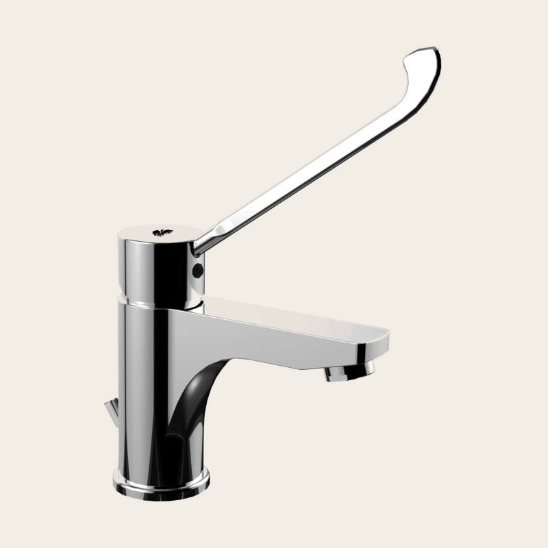 Paffoni Red Red305 Miscelatore Lavabo Con Leva Clinica E ambientato su piano bagno con accessori