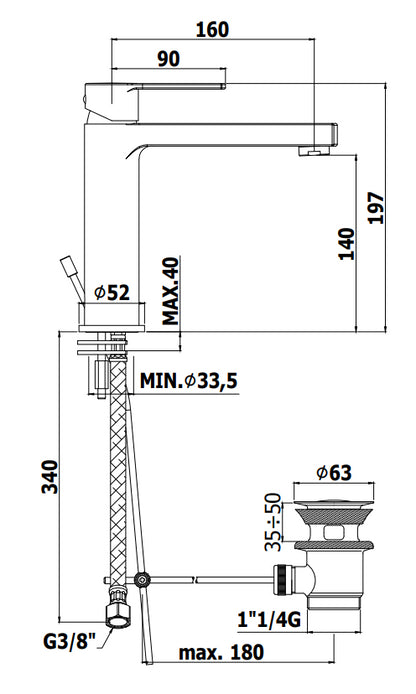 Paffoni Ringo Rin073 Miscelatore lavabo Scarico Automatico Cromo