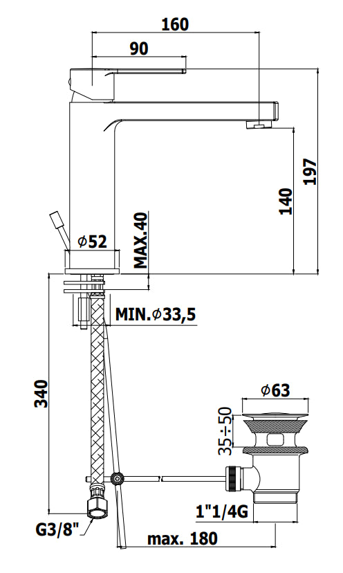 Paffoni Ringo Rin073 Miscelatore lavabo Scarico Automatico Cromo