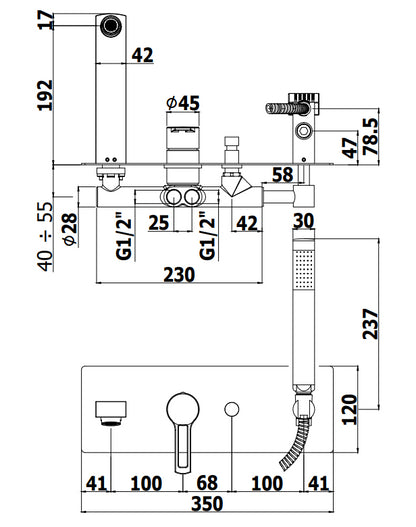 Paffoni West Ws001cr Miscelatore vasca Monocomando Incasso Con Set Doccetta Cromo