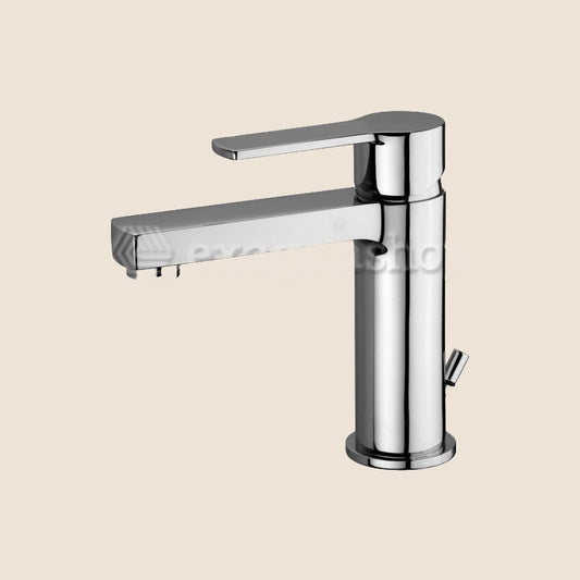 Paffoni West Ws075 Miscelatore lavabo con Scarico Cromo in lucido ambientato su piano bagno con accessori