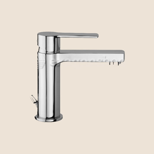 Paffoni West Ws075 Es Miscelatore lavabo Energy Saving in lucido ambientato su piano bagno con accessori