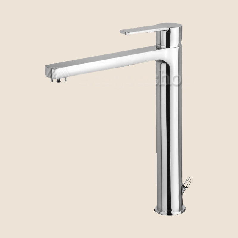Paffoni West Ws085 Miscelatore Lavabo alto Prolungato Con in lucido ambientato su piano bagno con accessori