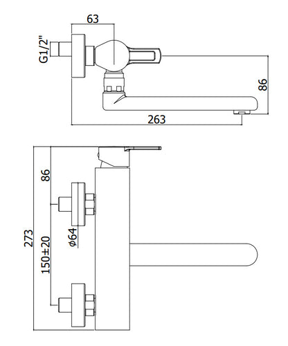 Paffoni West Ws161 Miscelatore lavello cucina Monocomando A Parete Cromo