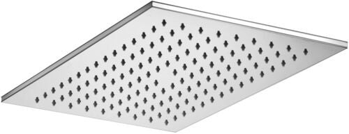 Soffione doccia 34x22 Rettangolare 8 Mm Cromo Paffoni City, dettaglio ravvicinato della finitura e del marchio