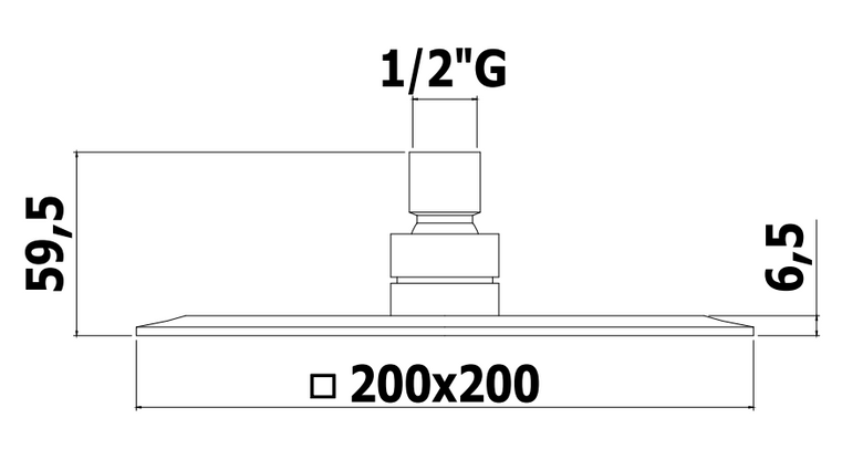 Paffoni Hawai Soffione doccia 20x20 Quadro In Metallo Cromo, componenti inclusi smontati: corpo incasso, placca e rosone