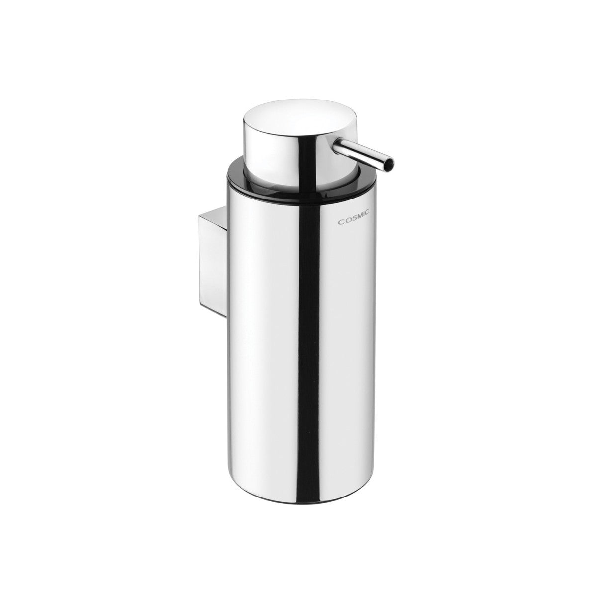 Dispenser porta sapone liquido a muro Inox Lucido Logic, dettaglio ravvicinato del materiale e dell'aggancio - Industrias...