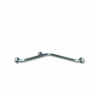 Maniglia Angolare Sicurezza 110x60 Inox Bianco Antibatterico in acciaio inox montato a parete, vista del design e della...