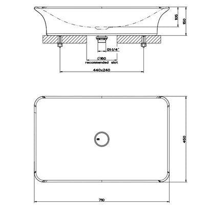 Lavabo Da Appoggio In Ceramica Bianco lucido Ispa 42001 Gessi