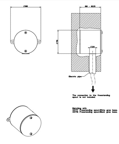 Goccia Corpo Incasso Comando Elettronico Cromo
