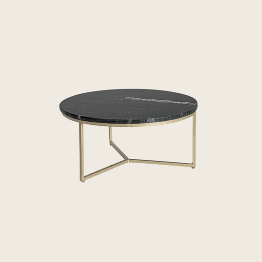 Andrea Bizzotto Prescott tavolino 67,5 in marmo nero e acciaio oro 0746880