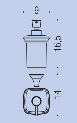 Colombo Design Portofino Dispenser Spandisapone Da Parete, dettaglio ravvicinato del materiale e dell'aggancio