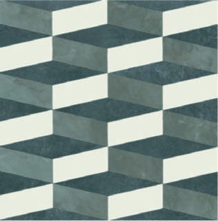 Mutina Azulej Cubo Piastrella Smaltata Cm 20x20 GRES posata in ambiente arredato, dettaglio della venatura - Ceramiche Mutina