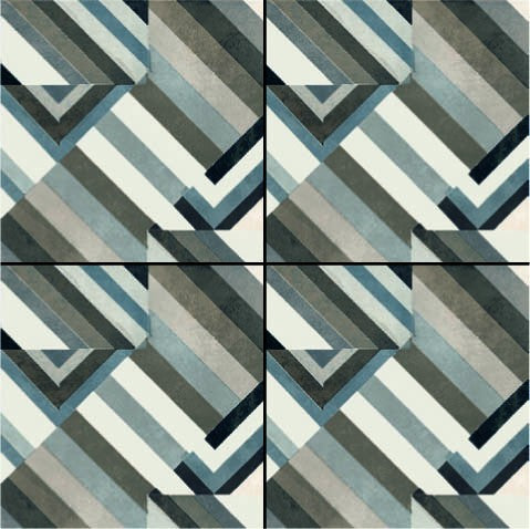 Mutina Azulej Prata Piastrella Smaltata Cm 20x20 GRES PORCELLANATO Nero