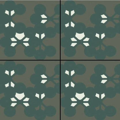 Mutina Azulej Flores Piastrella Smaltata Cm 20x20 GRES PORCELLANATO Nero