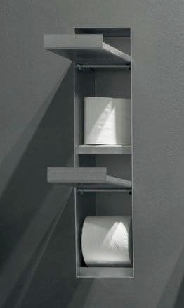 Antonio Lupi Sesamo5 Porta Rotolo Con Scorta Da Incasso In Acciaio Inossidabile in acciaio inox montato a parete, vista...
