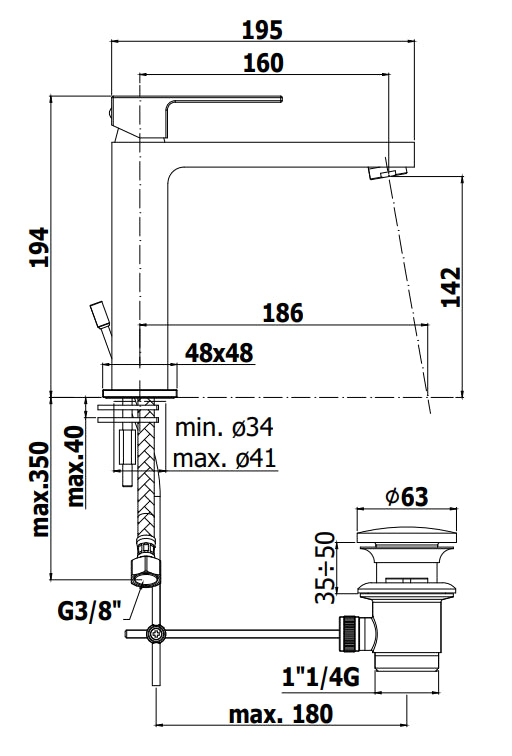 Paffoni Effe Ef074 Miscelatore lavabo Monocomando Senza Scarico Cromo