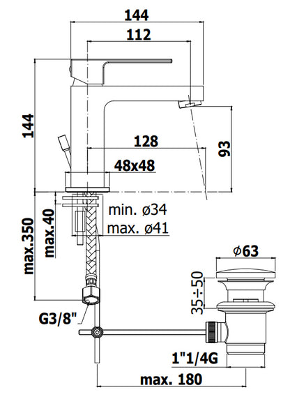 Paffoni Effe Ef075 Miscelatore lavabo Con scarico automatico Cromo
