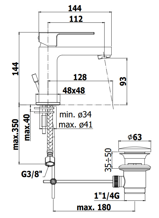 Paffoni Effe Ef075 Miscelatore lavabo Con scarico automatico Cromo