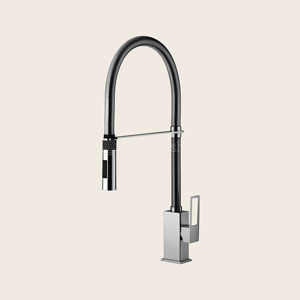 Paffoni Effe Ef179 Professional Miscelatore lavello cucina installato su lavello, vista della bocca e della leva