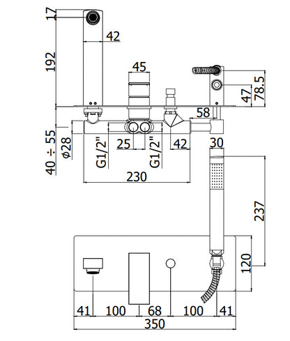 Paffoni Elle-Effe EL001 Miscelatore vasca Monocomando Incasso 2 uscite cromo