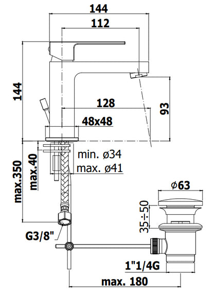 Paffoni Elle EL075CR Miscelatore Monocomando Lavabo con scarico automatico Cromo