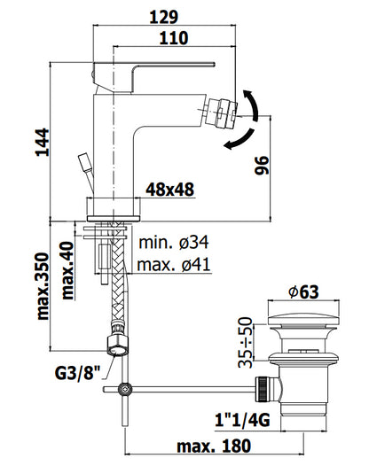 Paffoni Elle-Effe EL131 Miscelatore Monocomando Bidet Senza Scarico Cromo
