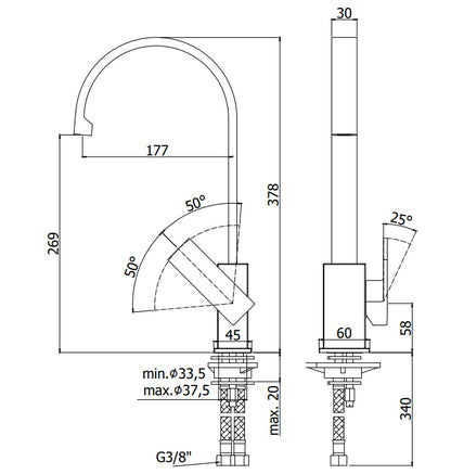 Paffoni Rubinetto Elle El880 Miscelatore lavello Monocomando Cromo