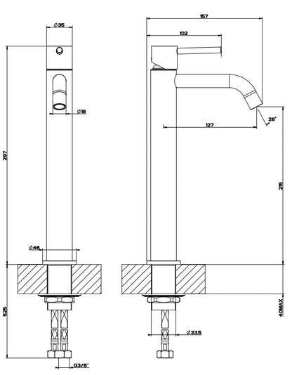 Via Tortona 18604 Gessi Miscelatore Monocomando Lavabo Alto Cromo