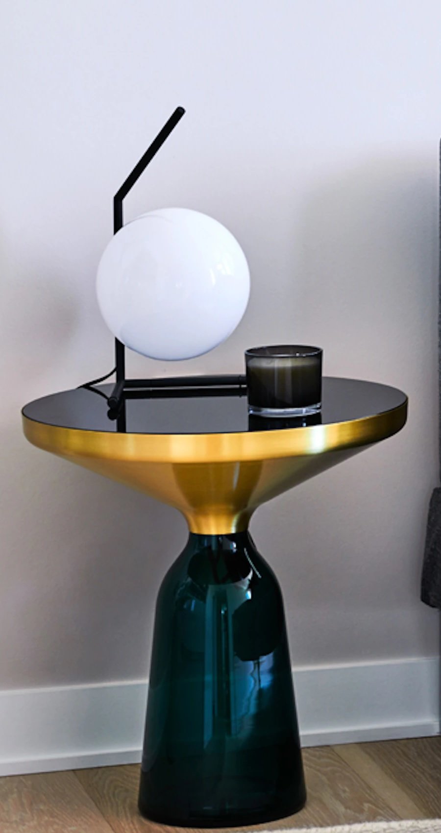 Flos IC Lights Table 1 Low Lampada da tavolo nero, particolare del diffusore luminoso