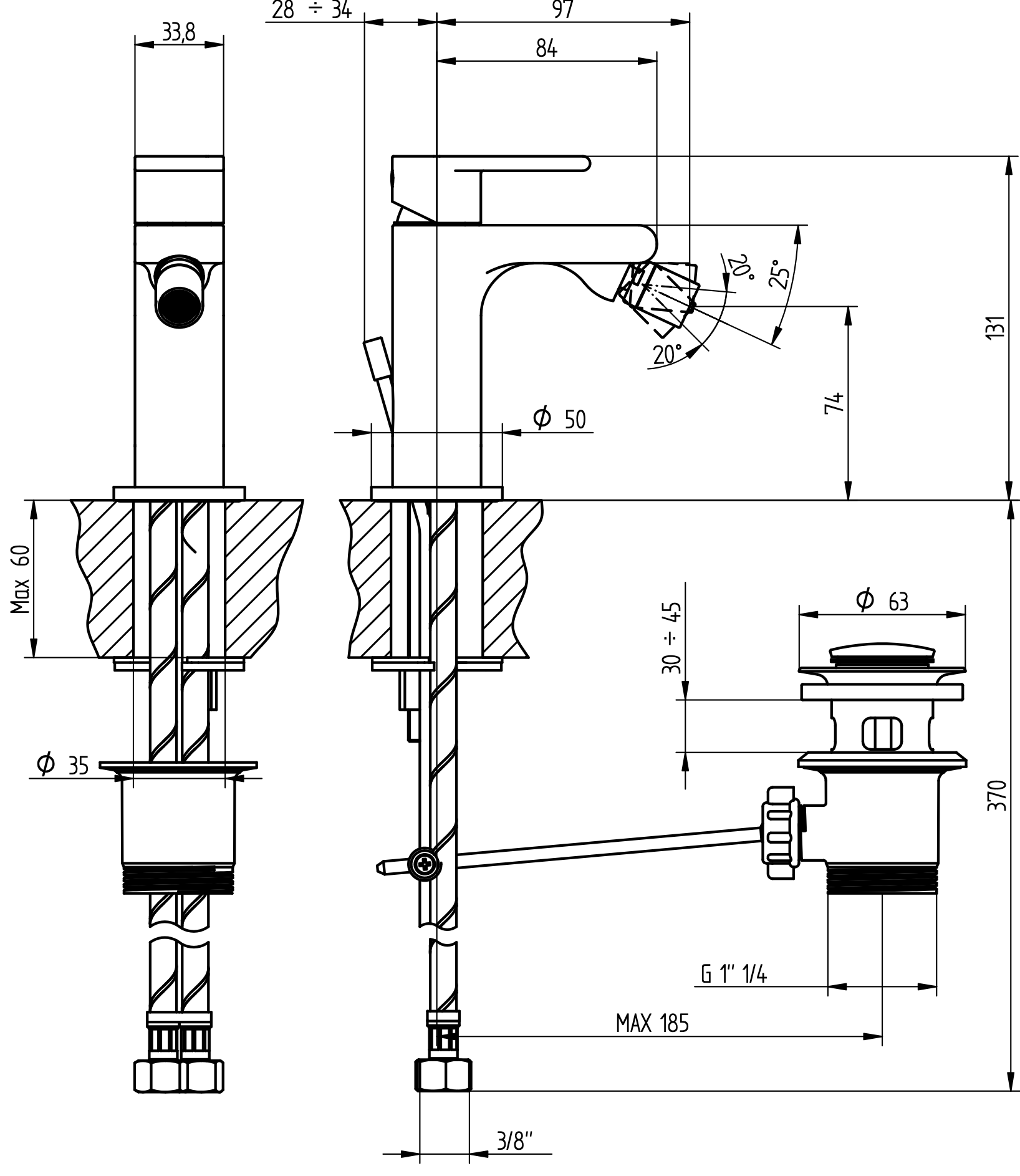 Bellosta Jeans Miscelatore Bidet Monoforo Cromato 01-4807, dettaglio ravvicinato della finitura e del marchio - Bellosta...
