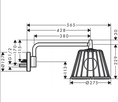 Hansgrohe Nendo 26031000 Soffione doccia con illuminazione a parete Cromo