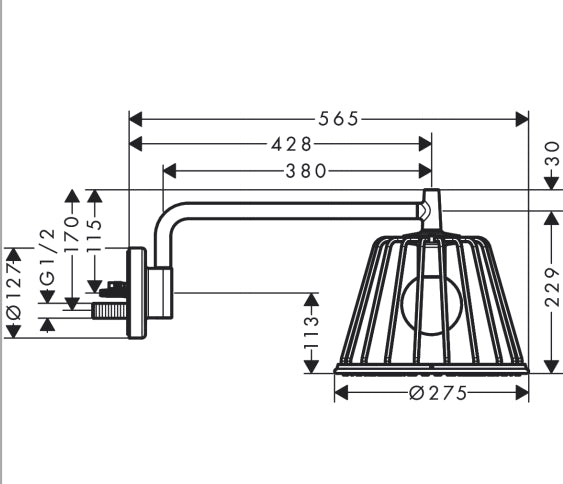 Hansgrohe Nendo 26031000 Soffione doccia con illuminazione a parete Cromo