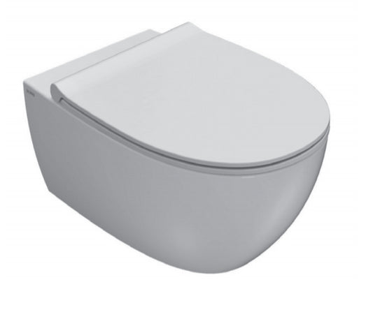 Ceramica Globo 4ALL Vaso Sospeso Antibatterico con Fissaggi senza sedile in ceramica Bianco Lucido