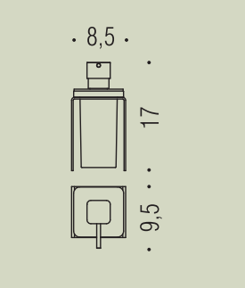 Colombo Forever b9334 dispenser Spandisapone liquido Da, dettaglio ravvicinato del materiale e dell'aggancio - Colombo Design