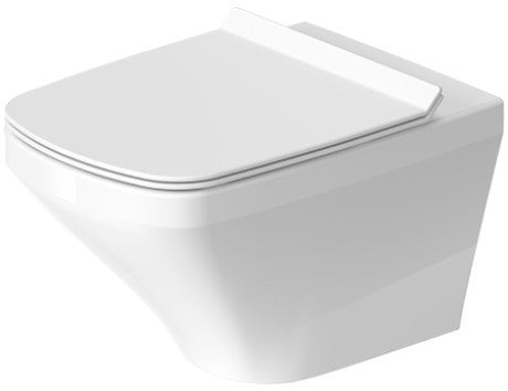 Vaso Sospeso con Brida senza sedile Bianco Durastyle Duravit ambientato su piano bagno con accessori