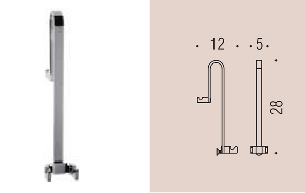 Colombo b9638 porta tergivetro da appendere al box doccia senza tergivetro cromo