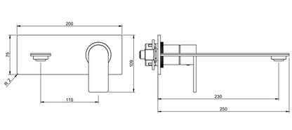Treemme 3.6 RWIT9AA6IS02 miscelatore lavabo a muro senza parte incasso inox satinato