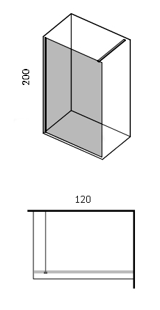Genio Walk-In box doccia a parete Fissa 120 cm H. 200 in cristallo trasparente 8 mm e profilo cromo