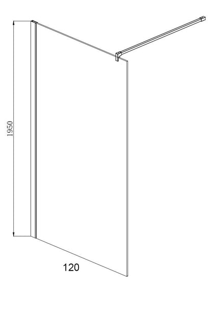 Walk in 120 cm parete doccia vetro temperato 6 mm 195 H cromo Linje
