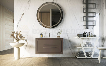 Mobile bagno creta opaco 100x46 Vienna con lavabo cassetti rifiniti con maniglie cromo